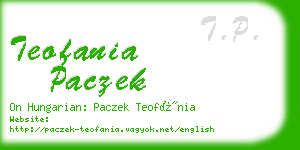 teofania paczek business card